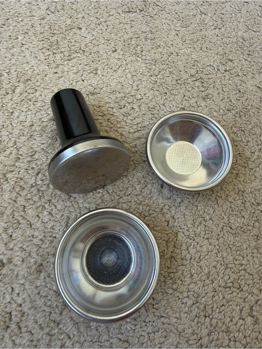 Breville Stainless Steel Portafilter Baskets with Black Tamper Handle
